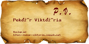 Pekár Viktória névjegykártya